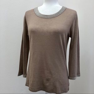 ⭐️Robert Kitchen⭐️Beaded Linen Blend Top